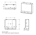 50127 | 3-in-1 Large Acrylic Apparel Dispenser